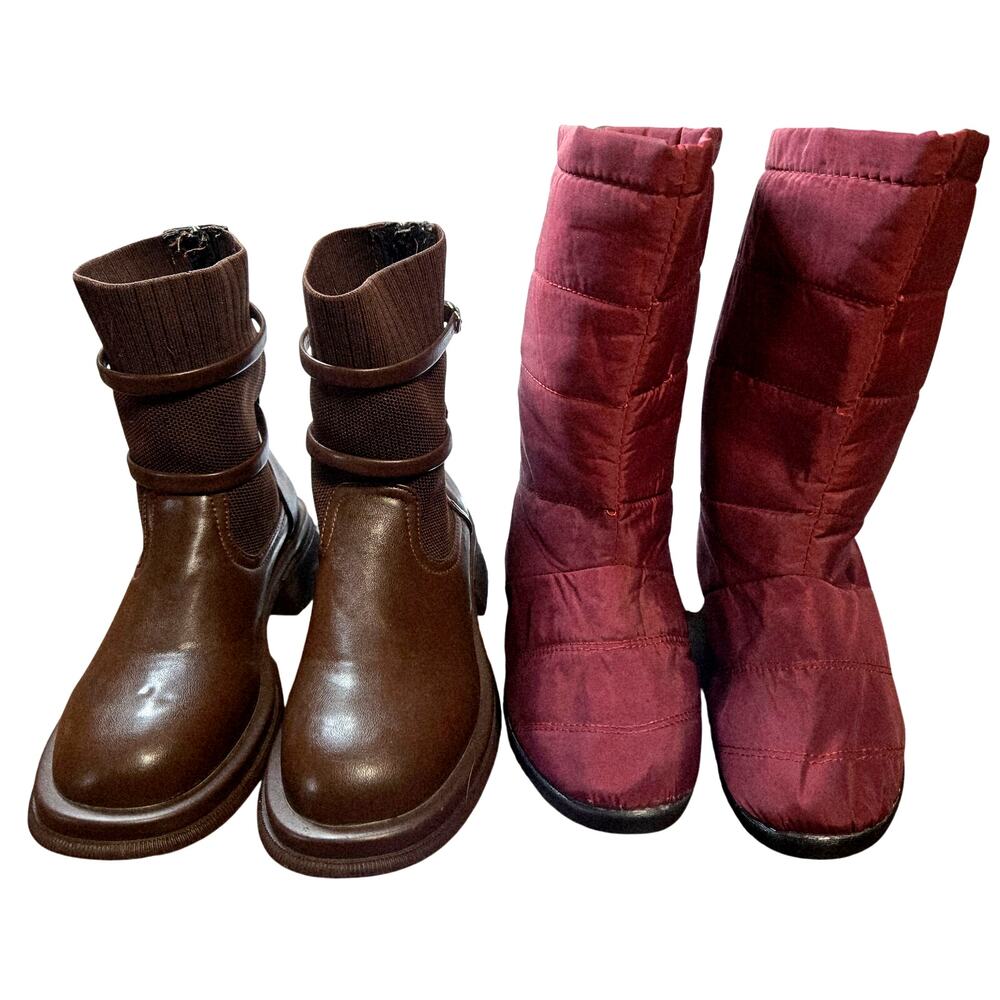 Fashion + More Women's Size 6.5 Boots Lot of 2 Pair  Bulk Shoes 6 1/2 Rain